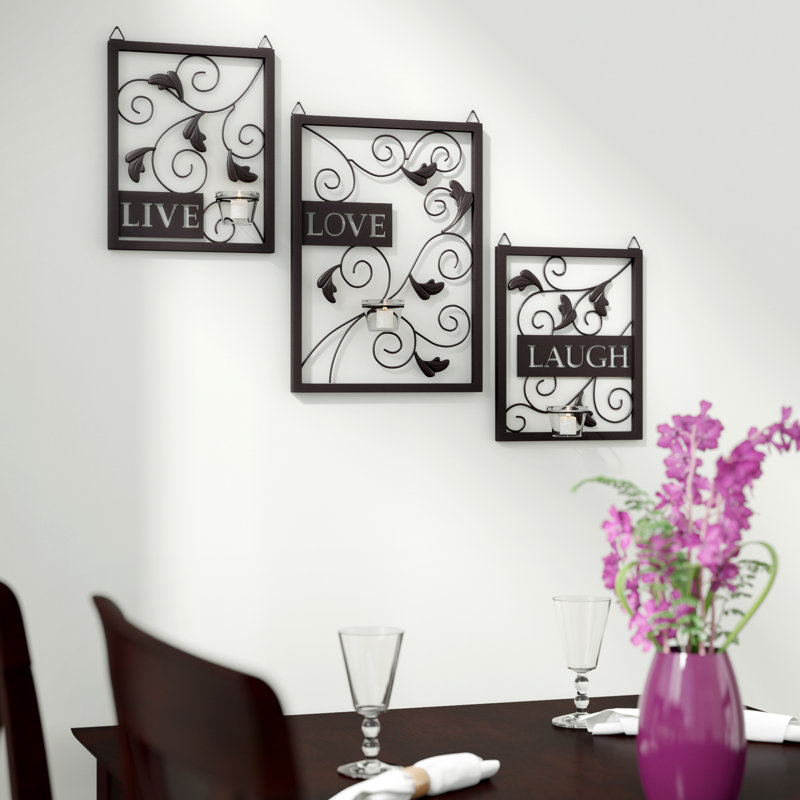 Andover Mills Live Love Laugh 3 Piece Black Wall Décor Set & Reviews